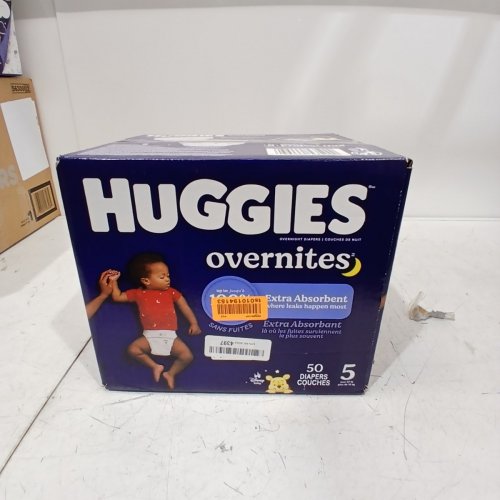 50PK HUGGIES OVERNITES NIGHT-TIME BABY DIAPERS -SIZE 5 image 2