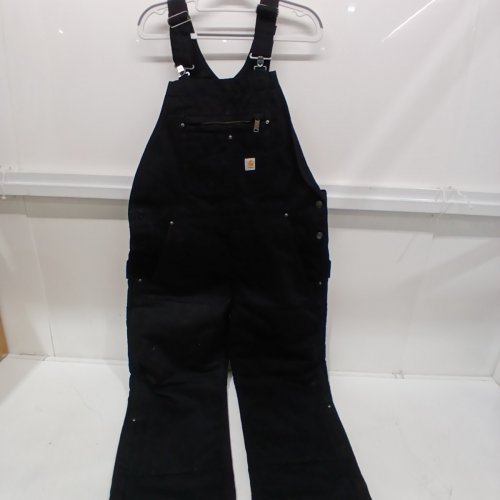 WOMEN'S CARHATT RUGGED FLEX RELAXED FIT TWILL BIB OVERALLS - LARGE - BLACK (STYLE: OR4031-W) image 4