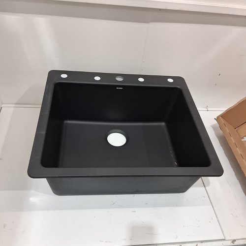 BLANCO LIVEN SILGRANIT SINGLE BOWL DUAL MOUNT KITCHEN SINK - 22" X 25" - ANTHRACITE (MODEL: 403651 ) image 3