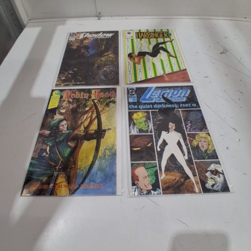4 ASSTD DC, VALIANT, AND ECLIPSE COMIC BOOKS - LEGION OF SUPER-HEROES #24, ROBIN HOOD #2 OF 3, THE SHADOW STRIKES #26, HARBINGER #17 - VARIOUS AUTHORS image 2