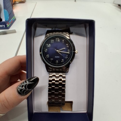 MENS GEORGE EASY DIAL QUARTZ ANALOG BRACELET WATCH -38 MM- BLUE DIAL/ GUNMETAL STRAP (MODEL: WCCME16) image 3