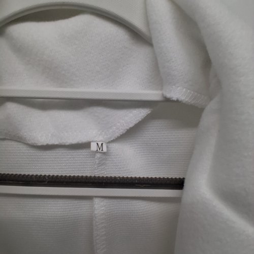 WOMEN'S FAUX WOOL THIN OVERCOAT WITH BELT - MEDIUM - WHITE image 2