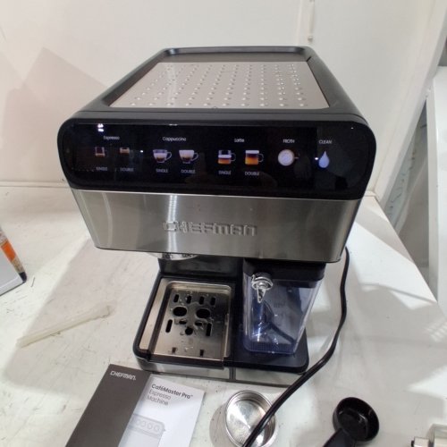 CHEFMAN CAFEMASTER PRO ESPRESSO MACHINE WITH BUILT IN MILK FROTHER - 1.8L - STAINLESS STEEL image 2
