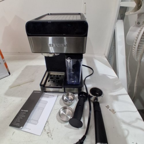 CHEFMAN CAFEMASTER PRO ESPRESSO MACHINE WITH BUILT IN MILK FROTHER - 1.8L - STAINLESS STEEL image 4