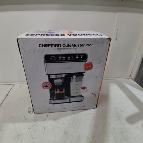 CHEFMAN CAFEMASTER PRO ESPRESSO MACHINE WITH BUILT IN MILK FROTHER - 1.8L - STAINLESS STEEL image 10