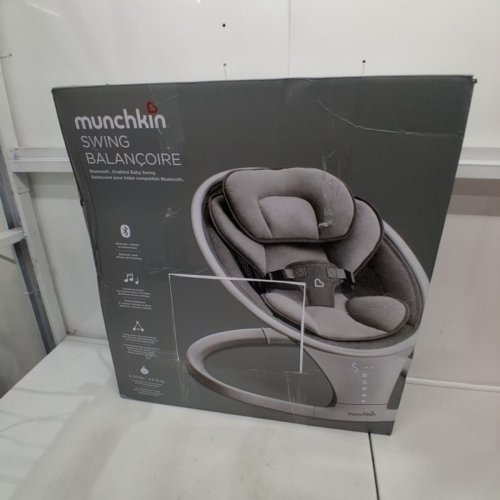 MUNCHKIN LIGHTWEIGHT SMART BLUETOOTH BABY SWING WITH NATURAL SWAY IN 5-SPEED & REMOTE - WHITE/GREY - (MODEL: MKCA0788 / 34499001) image 5