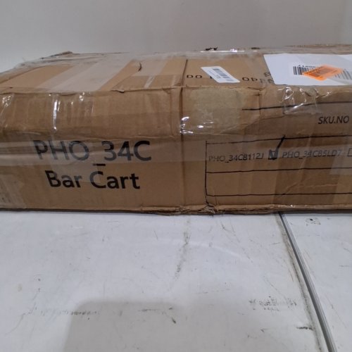 GARVEE 2 TIER MIRRORED METAL FRAME ROLLING BAR CART - 30" X 36" - GRAY - (MODEL: PHO_34C8112J) image 5