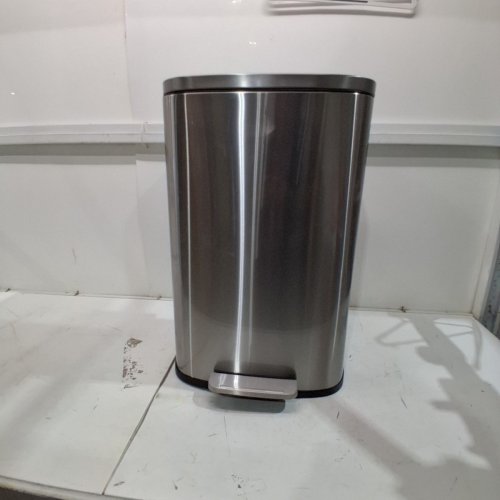 AMAZON BASICS SOFT-CLOSE SMUDGE RESISTANT TRASH CAN - 50L - SATIN NICKEL FINISH image 2