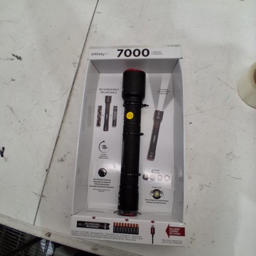 INFINITY X1 RECHARGEABLE BATTERY OPERATED FLASHLIGHT - 7000LM - BLACK/RED (MODEL: 1806405) image 2