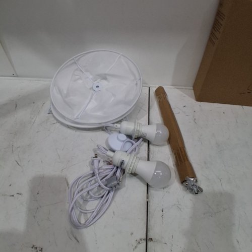 FABRIC FLOOR LAMP - 46" - WHITE image 3