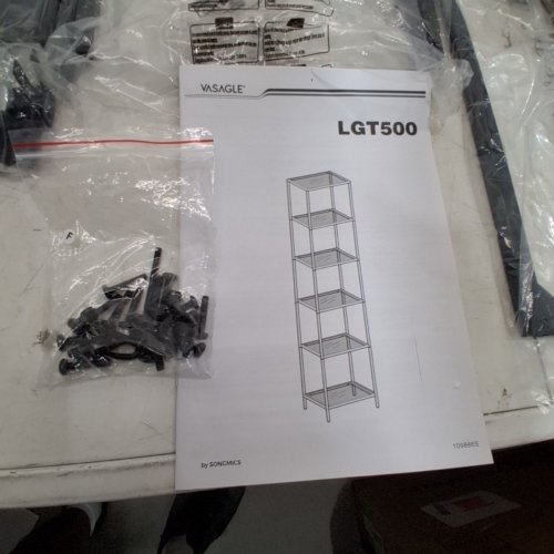 VASAGLE 6-TIER TEMPERED GLASS BOOK SHELF EASY ASSEMBLY - 69.8" X 15.7" X 11.8" - BLACK (MODEL: LGT500A01) image 4