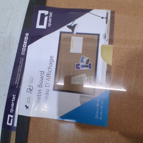 QUARTET CORK BULLETIN BOARD WITH FRAME - 24" X 36" - BLACK image 2