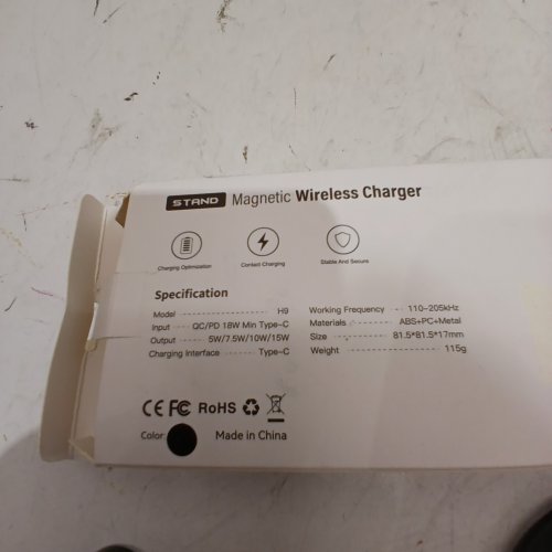 STAND MAGNETIC WIRELESS CHARGER - 81.5 MM X 81.5 MM X 17 MM - BLACK (MODEL: H9) image 3