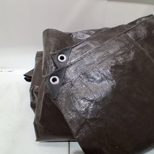 HEAVY DUTY WATERPROOF POLY TARP - 15FT X 20FT - BROWN/GREY image 3