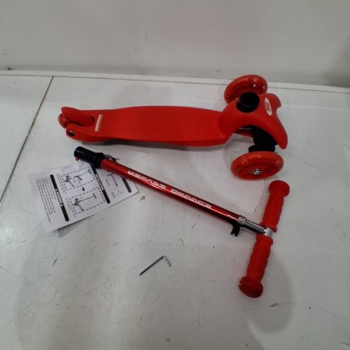 KIDS RUGGED RACERS 3-WHEEL WITH LED LIGHTS SCOOTER - RED/PINK (MODEL:BH19898) image 2