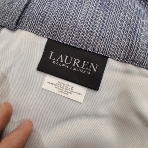 LAUREN RALPH LAUREN SINGLE PANEL HEAVYWEIGHT COTTON/LINEN CURTAIN -52" X 84" - BLUE image 3