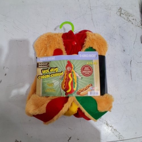 BABY PALAMON ONE-PIECE HOTDOG COSTUME - 0-6 MONTHS - BROWN/RED/GREEN/YELLOW image 2