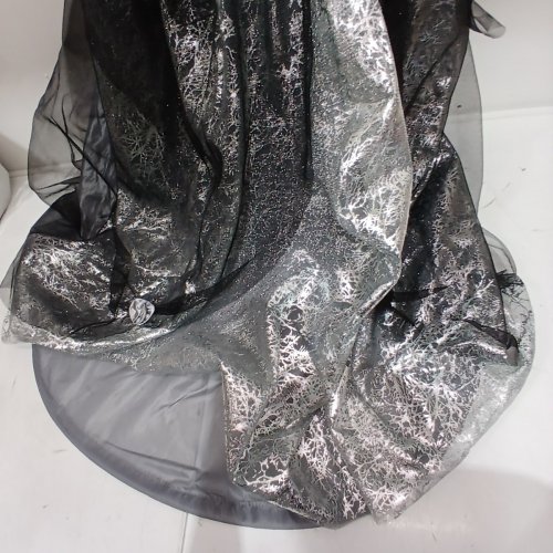 2PC GIRL'S GOODMARK GOTHIC SPIDER BRIDE COSTUME - LARGE 10-12 - BLACK / SILVER (STYLE: CA26171M) image 3