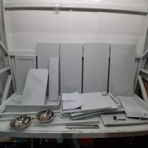 METAL PET FOOD FEEDING STATION WITH STORAGE - WHITE/BLACK (MODEL: PET-FD-02) image 2
