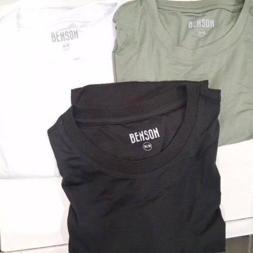 3PK MEN'S BENSON MODAL SHORT SLEEVE CREW NECK TEE SHIRTS - MEDIUM - WHITE / BLACK / GREEN (STYLE: 4539411) image 4