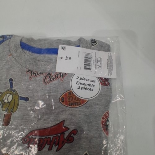 2PC GEORGE SPORTS PRINT PAJAMA SET - SMALL (6) - GREY MULTICOLOR (STYYLE: GRF60401B) image 3