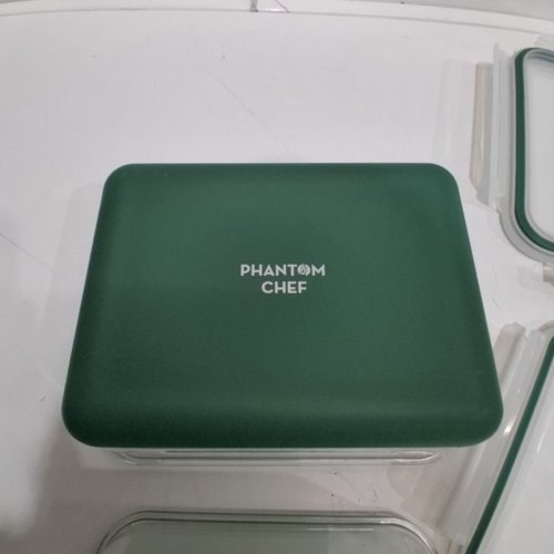 6PC PHANTOM CHEF GLASS FOOD STORAGE CONTAINERS WITH LIDS - GREEN/CLEAR image 5