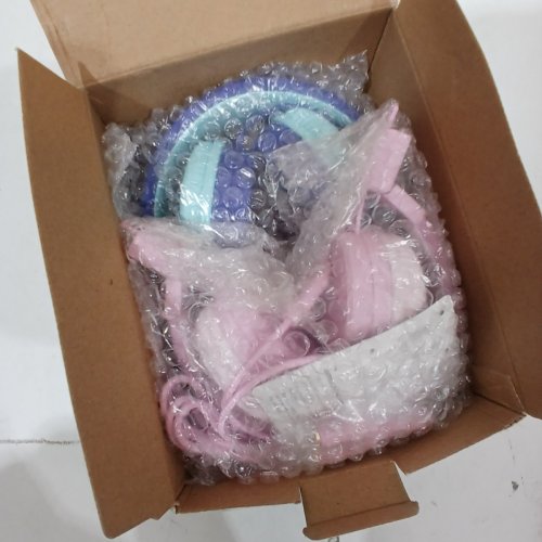 2PK KIDS MPOW WIRED OVER EAR HEADPHONES WITH SHARING MUSIC PIECE, SAFE MATERIAL AND HEARING PROTECTION - BLUE/PINK (MODEL MPBH360AN) image 2