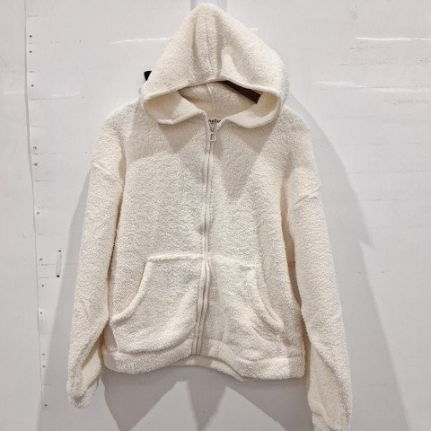 WOMEN'S MELLOW SOFT ZIP-UP HOODIE - LARGE - CREAM WHITE image 2