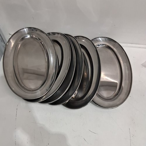 9PK OVAL SERVING TRAY - 8" X 5" - SILVER image 2
