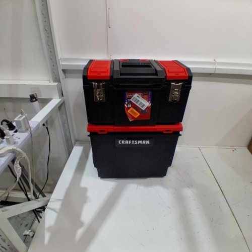 3PC CRAFTSMAN 3-IN-1 ROLLING TOOL BOX WITH WHEELS - 19" - RED/BLACK (MODEL: CMST18614) image 2