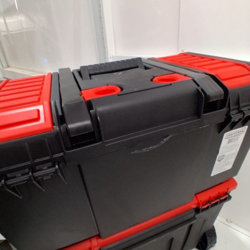 3PC CRAFTSMAN 3-IN-1 ROLLING TOOL BOX WITH WHEELS - 19" - RED/BLACK (MODEL: CMST18614) image 3