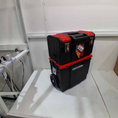 3PC CRAFTSMAN 3-IN-1 ROLLING TOOL BOX WITH WHEELS - 19" - RED/BLACK (MODEL: CMST18614) image 5
