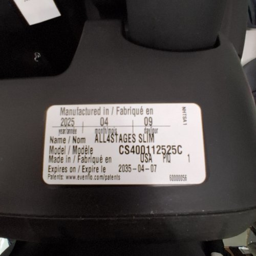 EVENFLO ALL4STAGES SLIM 4-IN-1 COVERTABLE CAR SEAT - BARKER GRAY (MODEL: CS400112525C) image 2