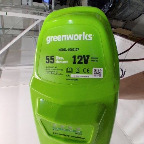 GREENWORKS TROLLING MOTOR FOR BOAT USE - 55LBS THRUST - 12V - GREEN (MODEL: 9000107) image 2