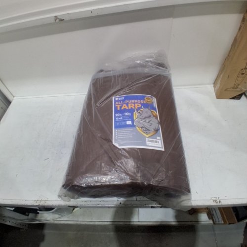 GUARD SHIELD ALL-PURPOSE HEAVY DUTY TARP - 20FT X 30FT - 20 MM - BROWN / GREEN image 3