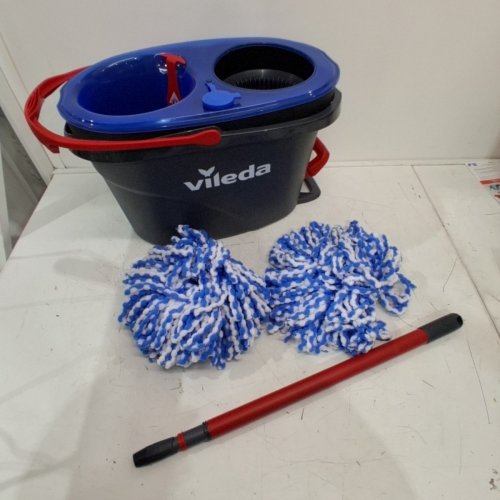 VILEDA EASYWRING RINSECLEAN MICROFIBER SPIN MOP & BUCKET FLOOR CLEANING SYSTEM WITH 1 EXTRA REFILL image 2