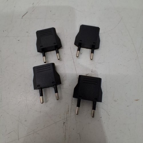 4PK US/CA TO EUROPEAN TRAVEL PLUG ADAPTER - BLACK image 2