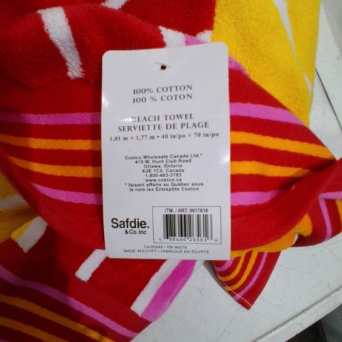 SAFDIE & CO SUNSHINE JACQUARD BEACH TOWEL - 40" X 70" - YELLOW/RED/ORANGE (MODEL: 9917618) image 3