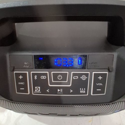 ION TAILGATER BOOM OUTDOOR PORTABLE BLUETOOTH SPEAKER WITH MIC IN & FM RADIO - 60W - BLACK/BLUE (MODEL: IPA162A) image 3