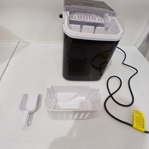 SWEETCRISPY COUNTERTOP ICE MAKER WITH SCOOP / BASKET & HANDLE - 26.5LBS - BLACK (MODEL: WBJ-10A) image 6