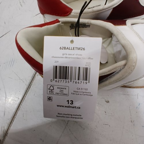 GIRLS GEORGE MARY JANE SNEAKERS - 13 - RED/CREAM image 2