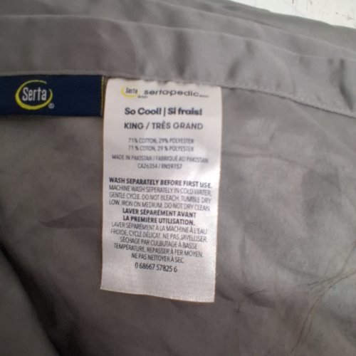 SERTA SO COOL BED SHEET - KING - GREY image 3