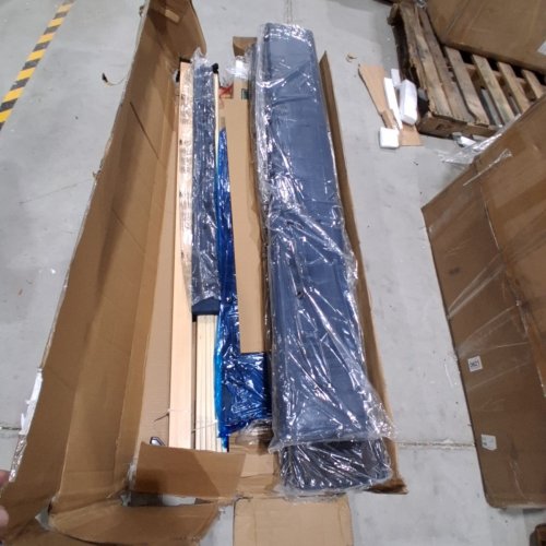 ALLEWIE PLATFORM BED FRAME WITH FABRIC UPHOLSTERED HEADBOARD - QUEEN - NAVY BLUE (MODEL:USAN1043568A-2) image 3