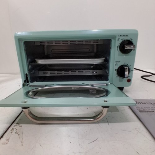 ELITE GOURMET AMERICANA COLLECTION RETRO STYLE TOASTER OVEN - 10L CAPACITY - MINT GREEN (MODEL: ETO147M) image 4