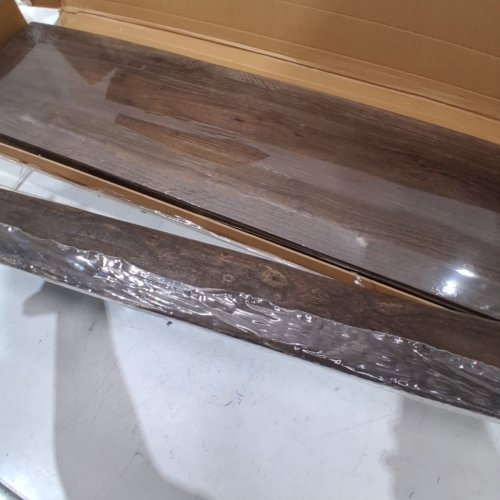 2PK FLOATING SHELF WITH HIDDEN BRACKET AND TEXTURED LIVE EDGE - 36" - DARK BROWN image 3