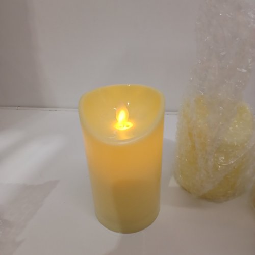 3PK FLAMELESS LED MOOD CANDLES BATTERY OPERATED WITH REMOTE - 6"-5"-4" - WHITE image 2
