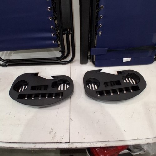 2PK JEAREY ADJUSTABLE ZERO GRAVITY PATIO RECLINER WITH CUPHOLDERS - NAVY BLUE image 3