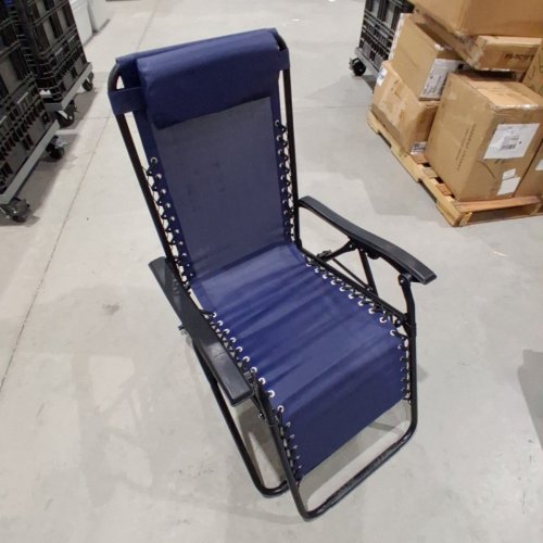2PK JEAREY ADJUSTABLE ZERO GRAVITY PATIO RECLINER WITH CUPHOLDERS - NAVY BLUE image 4