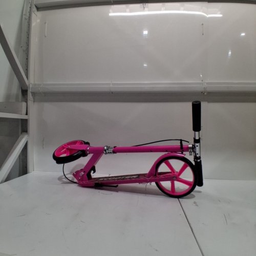 GRENYX FOLDABLE KICK SCOOTER WITH SHOCK ABSORPTION, KICK STAND & ADJUSTABLE HEIGHT - 32" - 40.55" / 240LBS MAX/CAP - PINK (MODEL: KS002) image 2