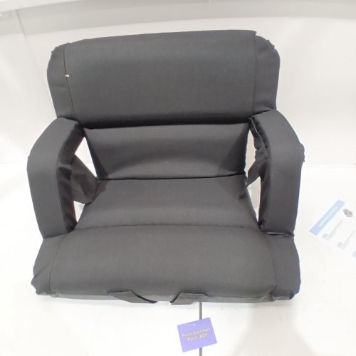WATERPROOF STADIUM CUSHION SEAT WITH BACK SUPPORT - 25" - BLACK image 2
